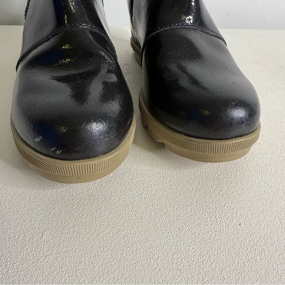 Sorel Girls Joan of Arctic Wedge Ii Zip Boots Patent Leather Black Size 4 - Picture 5 of 7